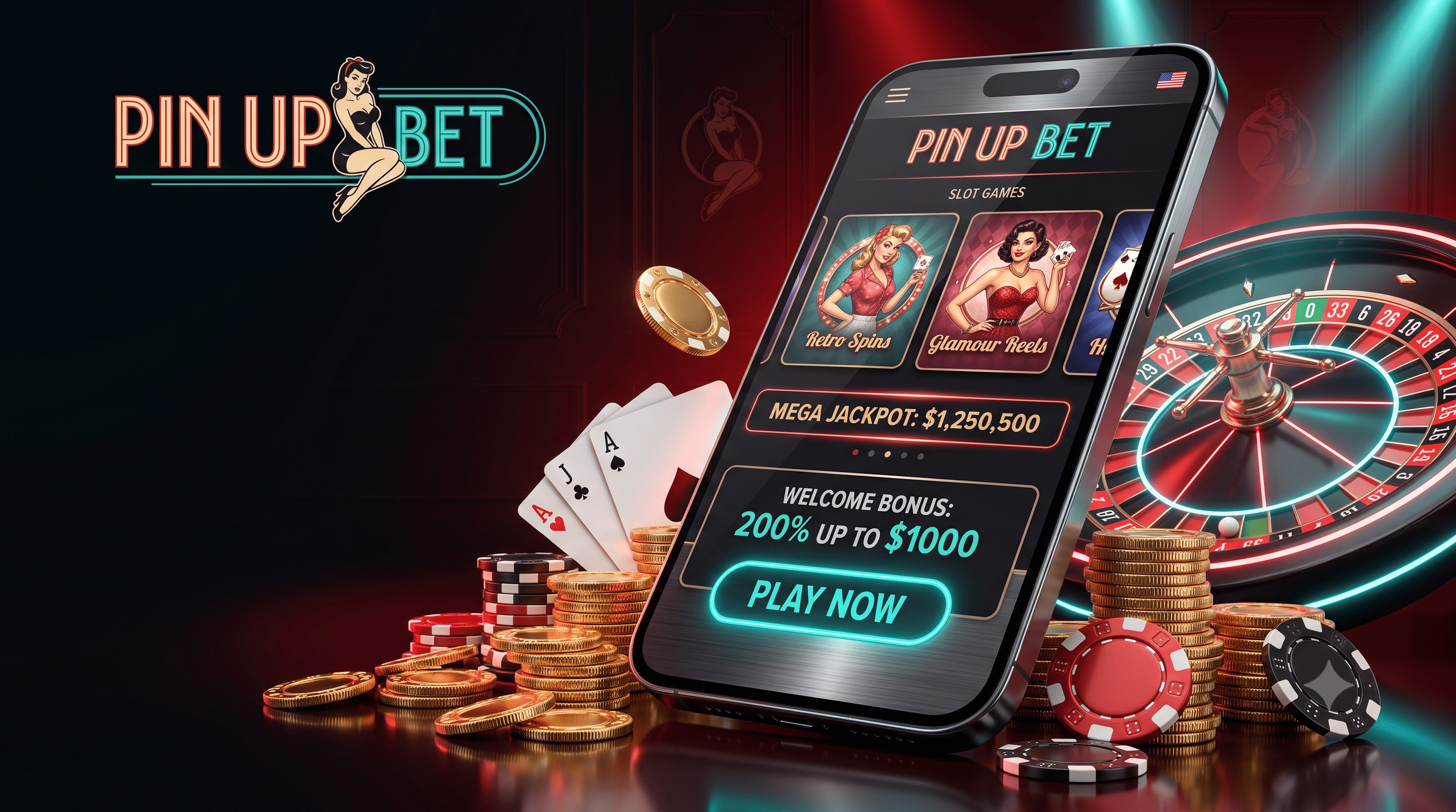 Captura de la página de inicio de Pin Up bet mostrando el menú de navegación y banners promocionales